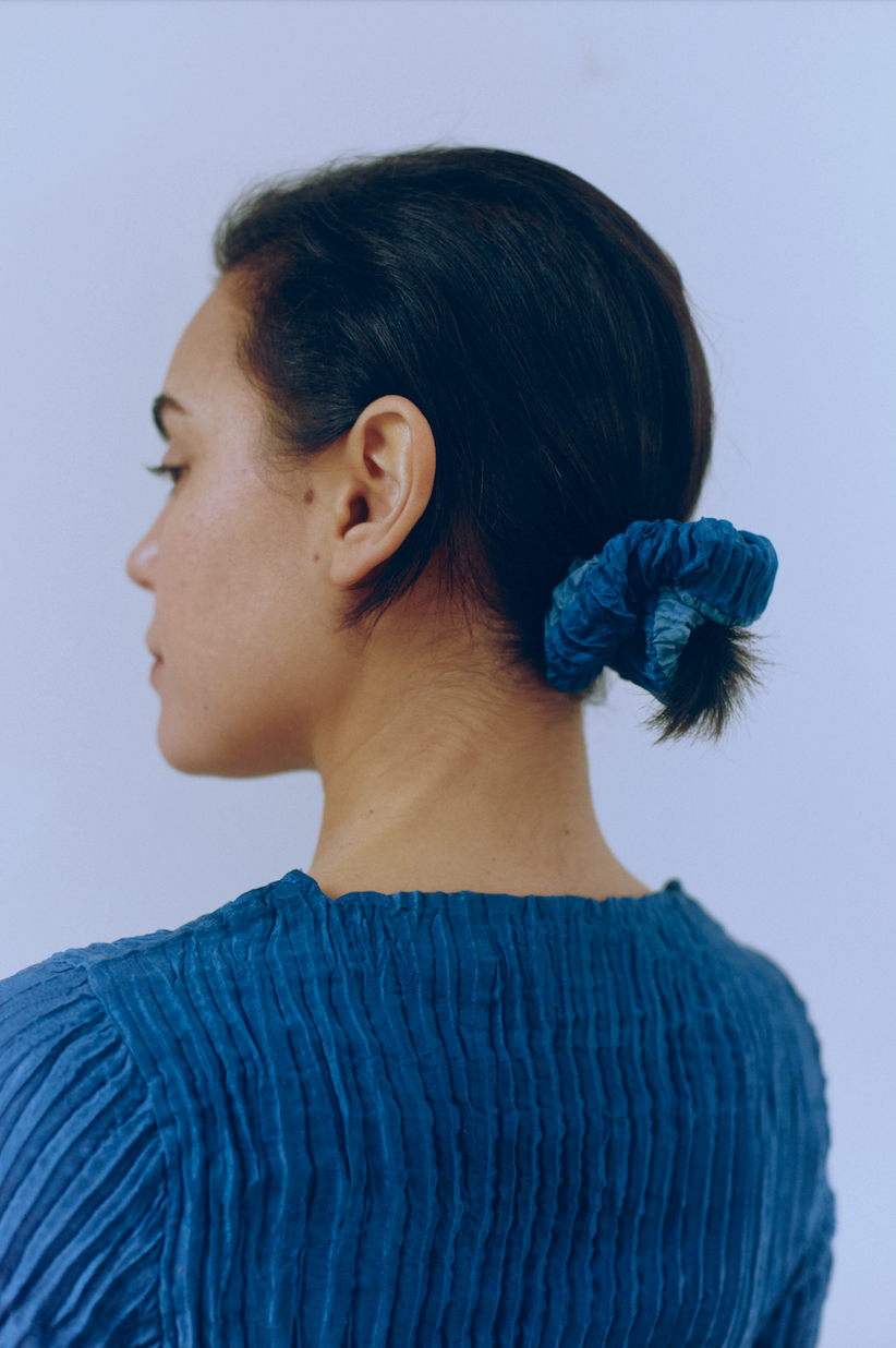Plissé silk scrunchie